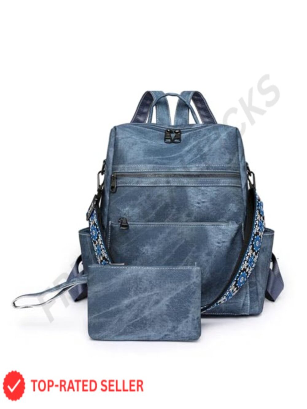 Waterproof Faux Leather Anti-Theft Convertible Backpack Purse Women Laptop
